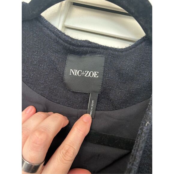 Nic Zoe Zip Front Mix Knit Jacket Zipper, Sz Small - Picture 2 of 6